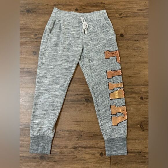 PINK VS HTF FLIP SEQUIN HOODIE/ BLING JOGGERS OUTFIT M - Picture 4 of 11